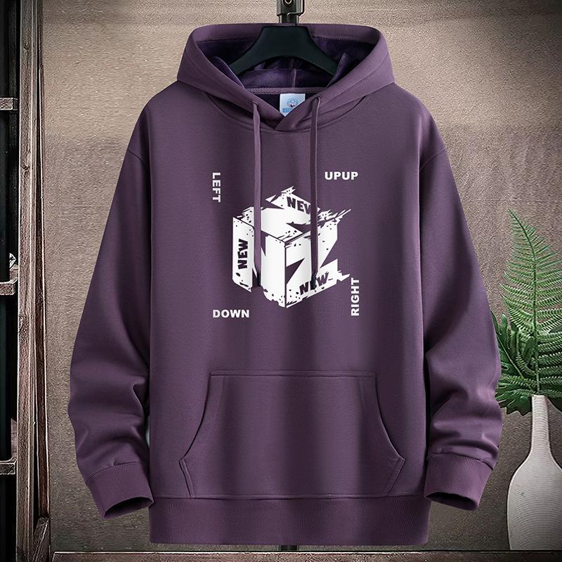 NZ M-5XL Herr Fleece Hoodie Lös Hooded Sporttröja Plus Size Pojkar Pullovrar