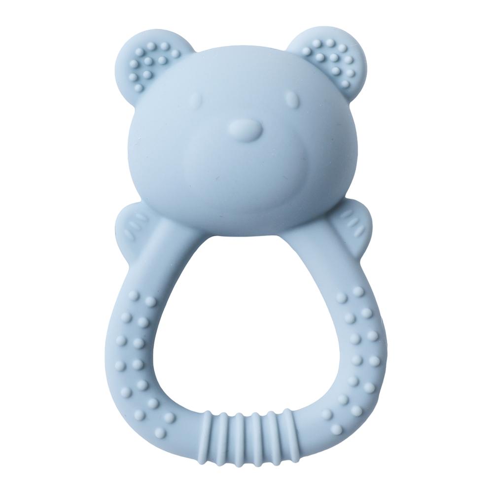 Baby Silicone Teether Bear Hand Bell Food Grade Teether Toys Rattle Baby 0-12 Months Silicone Sensory Toys Silicone Teething Toy