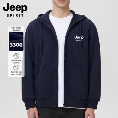 Pánská mikina s kapucí a zipem JEEP SPIRIT, těžká váha