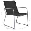 4 Piece Garden Lounge Set Fabric and Steel Black