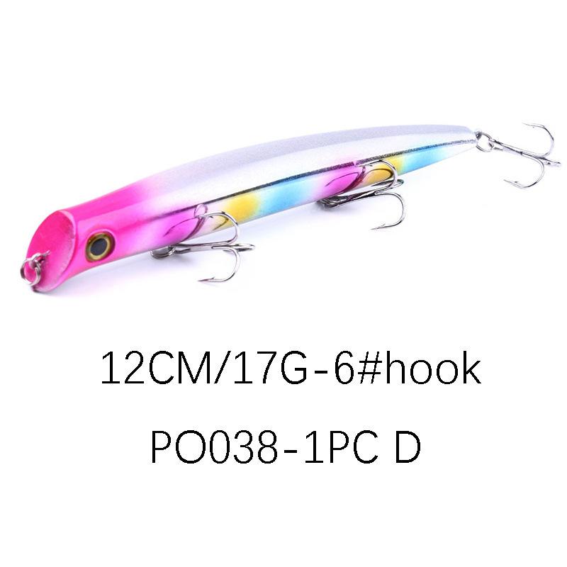 Surface Water Wave Resistance Lure17GLong Casting Jerkbait for Bass and Mandarin Fish, Specialized Fake Bait Hard Lure12CM