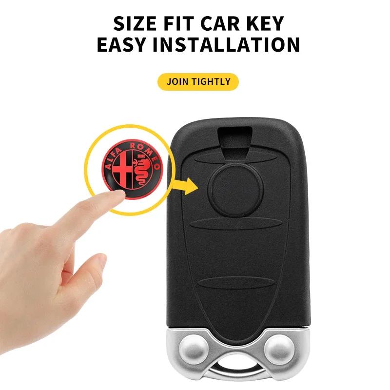 Car Stickers For Alfa Romeo 11mm 14mm Car Remote Key Sticker Aluminum Badge For Alfa Romeo 159 Sportwagon Giulietta Mito 147 156