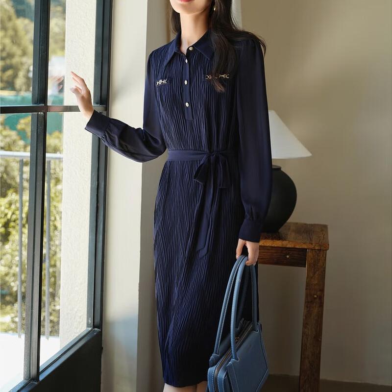 

Jiuzi Anna Co. Soft Draped Pleated X-Line Midi Dress XL