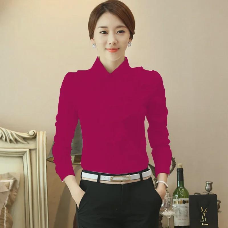 Spring Korean Style Doll Collar Ruffled White Chiffon Long Sleeve Slim Fit Women's Shirt