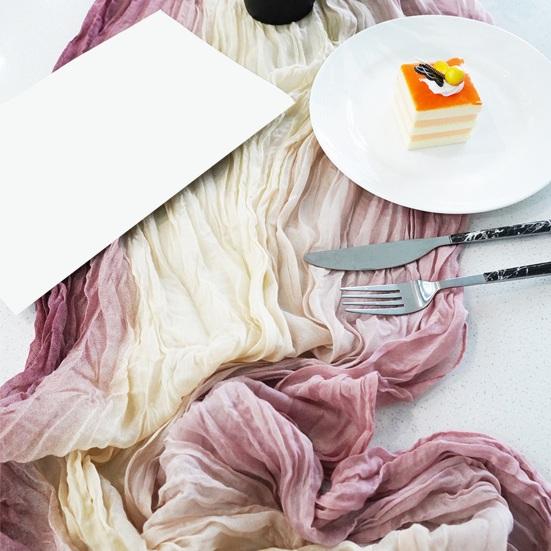 6Ft Cheesecloth Table Runner Bohemian Table Runner Farmhouse Table Runner for Wedding Holiday Birthday Bridal Shower Party