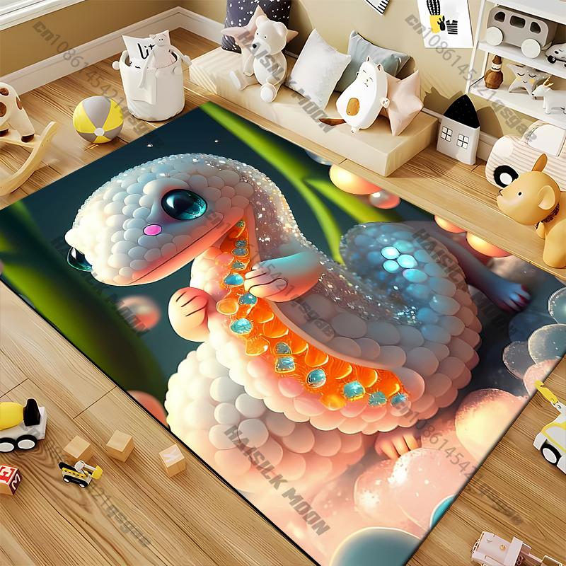 White cute snake carpet Yoga living room room decor children's crawling mat doormat area rug games area washroom floor mat