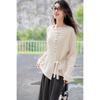 Women's Tie-Waist Knit Long Sleeve Top