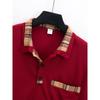 Spring and Autumn New Men's Daily Casual Solid Colour Patchwork Pockets Lapel Long-sleeved Polo Shirt