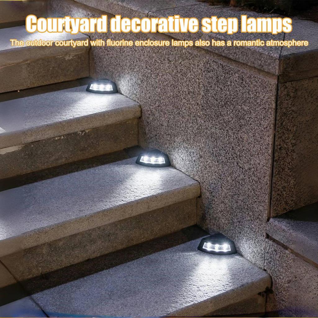 Solar Stair Lights Step Lights Outdoor Solar Powered Led Lighting Decorative Weatherproof IP65 Waterproof for House Yard Patio