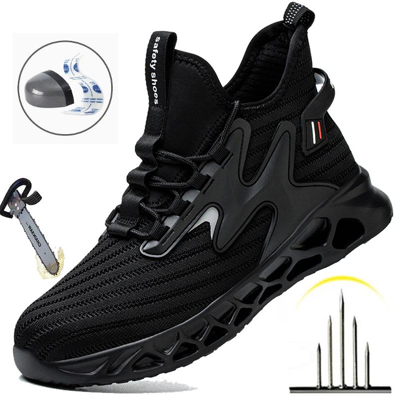 Breathable Men Work Shoes Steel Toe Safety Boots European Standard Anti-smash Anti-puncture Industrial Shoes Ladies Safety Shoes