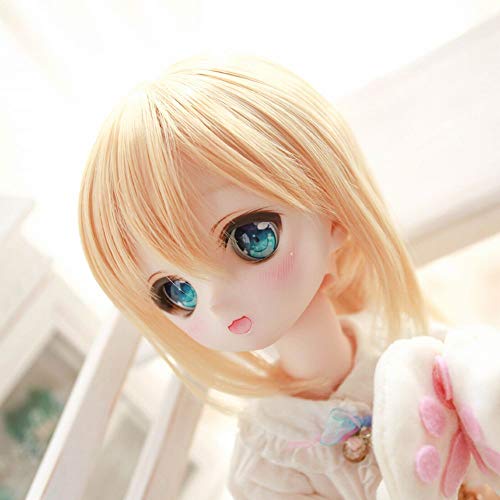 YR EARTH Heat-Resistant Doll Wig, 8-9 Inch, Ponytail, 1/3 Scale, BJD, SD, DD, MDD (Gold)
