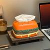 Nordic Artistic Fun Plastics Hamburger Pull-out Tissue Box Home Living Room Exquisite Napkin Holder Cartoon Hamburger Tissue Box