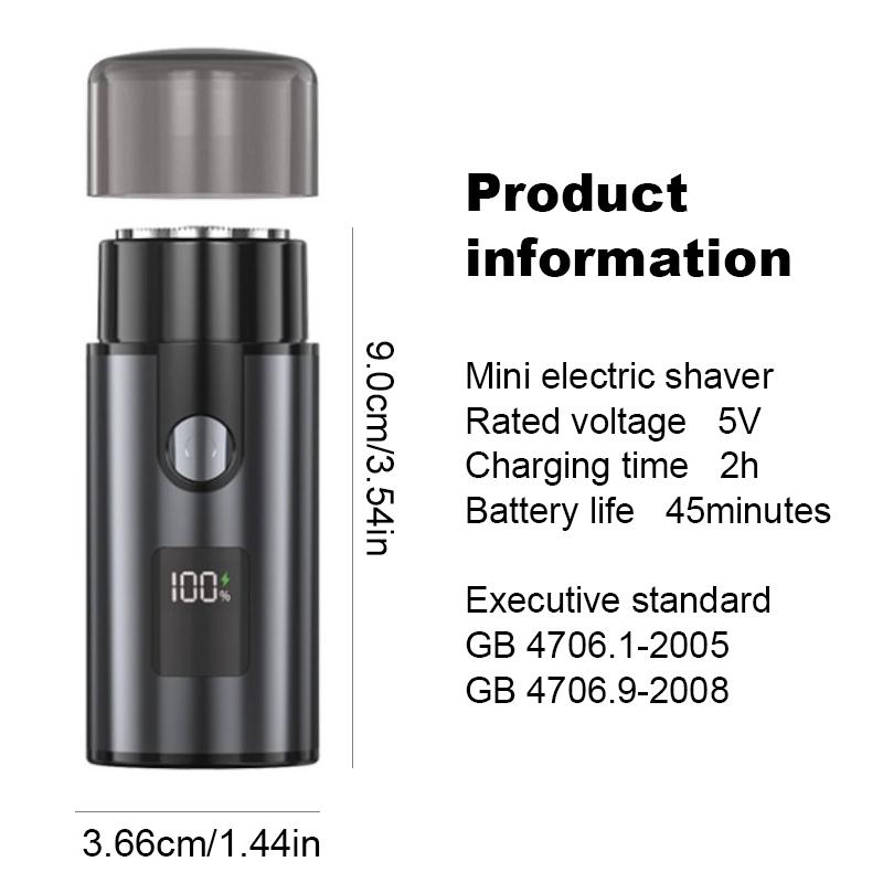 Mini electric shaver is small in size, suitable for travel and business trip. Carry it with you and clean your beard at any time