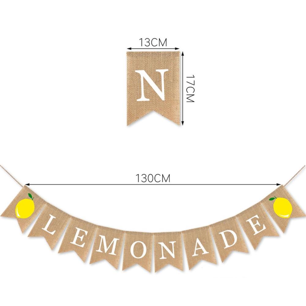 Baby Shower Backdrop Summer Hanging Lemon Bunting Garland Banner Party Decoration Flag Layout