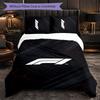 Set Biancheria da Letto 3 Pezzi in Microfibra con Motivo F1 Decorativo Copripiumino per Camera da Letto Uso Domestico