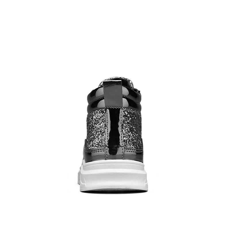 High Top Brand Sneakers New Blanc Shoes 2025 Shiny Luxury Shoes Street Clothing Men's Ankle Boots Chaussures Spring Size 38 48