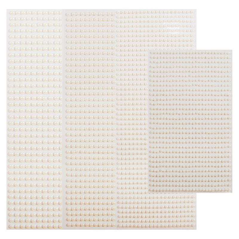 3mm/4mm/5mm/6mm 3D Pearl Face Jewels Eyeshadow Stickers Self Adhesive Face Body Eyebrow Diamond Nail Stickers Decoration