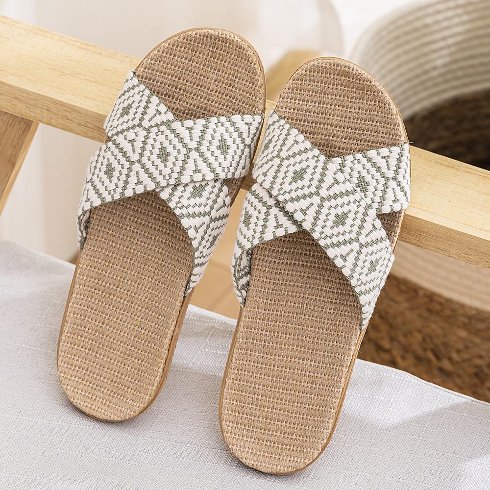 Four Seasons Women's Linen Deodorant Anti-slip Indoor/Outdoor Silent Slippers