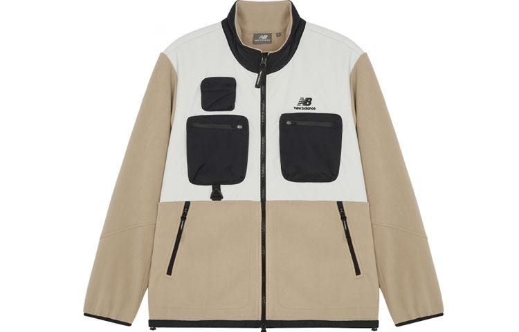 New Balance Velvet Jackets Unisex Khaki Stand Collar Moderate 6DB42133-DB XL