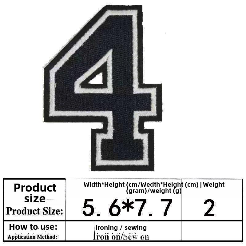 Embroidered Alphabet & Number Jersey Patch Armband Badge