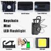COB Work Light Outdoor Strong Light Torch Mini Multifunctional Emergency Keychain Light USB Rechargeable Tent Camping Light Cob Work Light