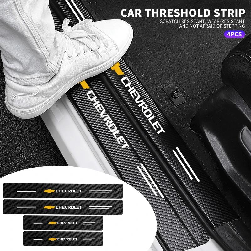 4ks Lišta prahu dveří auta Samolepky Chránič prahu z uhlíkových vláken Pro Chevrolet Cruze Captiva Sail Corsa Aveo Autopříslušenství