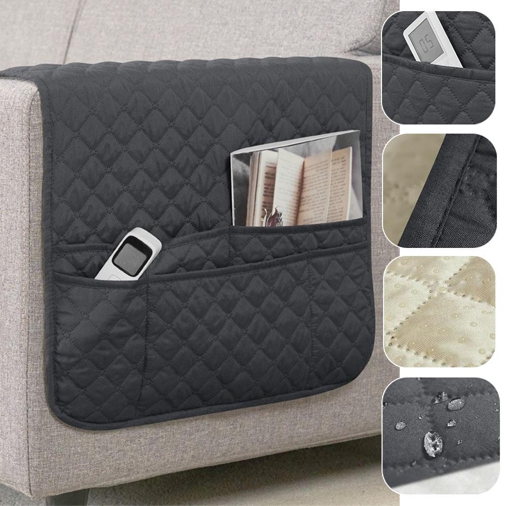 Cover For Sofa Armrest Waterproof Protector With Pockets Removable Anti-Dirty Couch Chair Arm Slipcovers Home