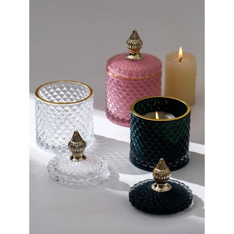 Nordic Bathroom Decoration Makeup Organizer Containers Glass Storage Box Jewelry Organizer Cotton Pad Holder Cotton Swab Holder