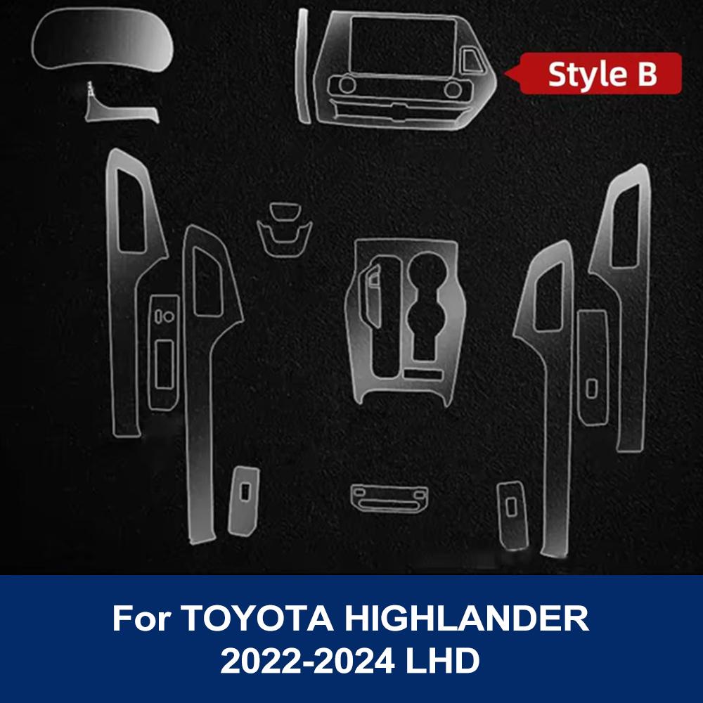 

Прозора ПЕТ-плівка з попередньою вирізкою для Toyota Highlander 2026 2026 2026 Панель перемикання передач, центральна консоль, аксесуари для захисту PPF