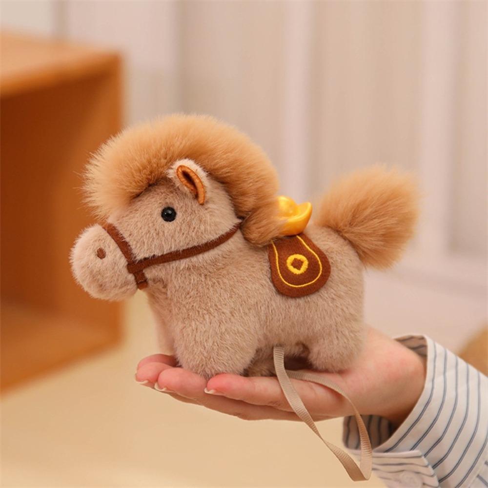 New Soft Horse Stuffed Animal Festive  Magnetic Horse Plush Toys Lunar New Year Gift Horse Year Throw Pillow Kids Gift