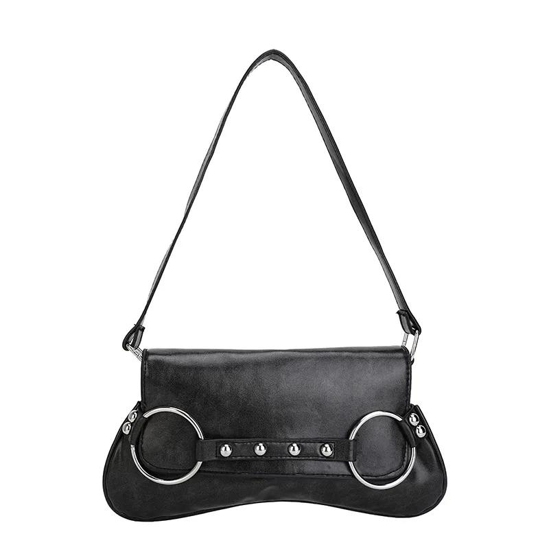 Retro Fashion Rivet Women s Shoulder Bag Personalized Versatile Underarm Stylish Trendy Accessory