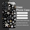 Tempered Glass Phone Case for Samsung Galaxy S25 Ultra S24 S23 Plus S22 S21 S20 FE A56 Luxury Retro Style Stars Planet Y2K Cover