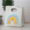 Rainbow Print Portable Lunch Bags Thermal Insulated Bento Box Tote Office Cooler School Picnic Food Storage Pouch for Women Kids