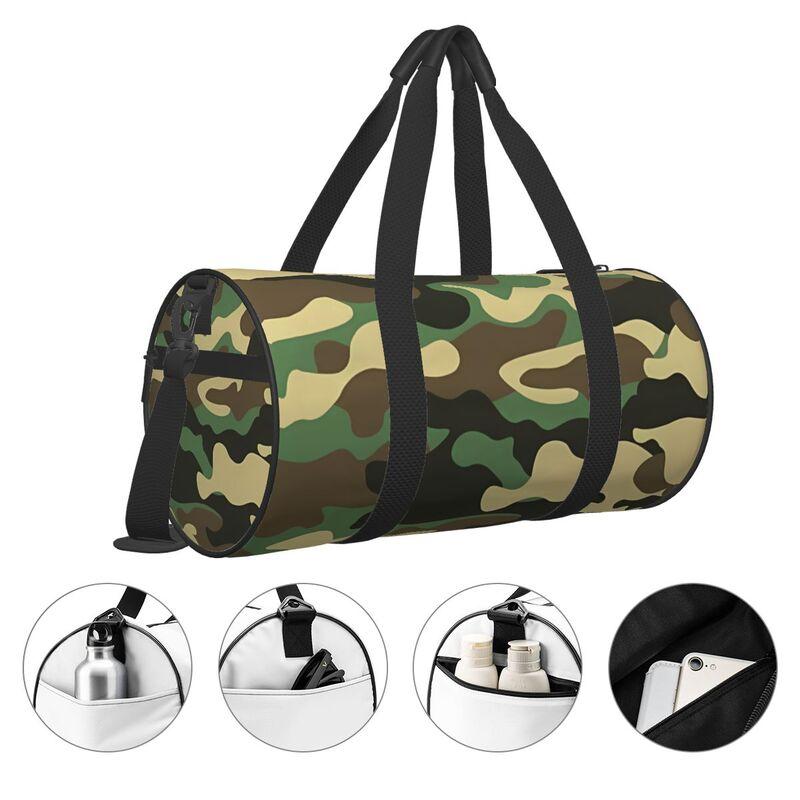 Green Military Camouflage Travel Duffel Bags Portable Foldable Waterproof Carry on Luggage Bag Lightweight Yoga Gym Sports Bag