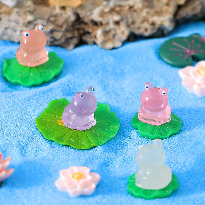 Mini Frog Ornament Natural And Realistic Bright Color Easy To Clean Easy Clean Unique Design Miniature Sculpture Resin Cute Frog
