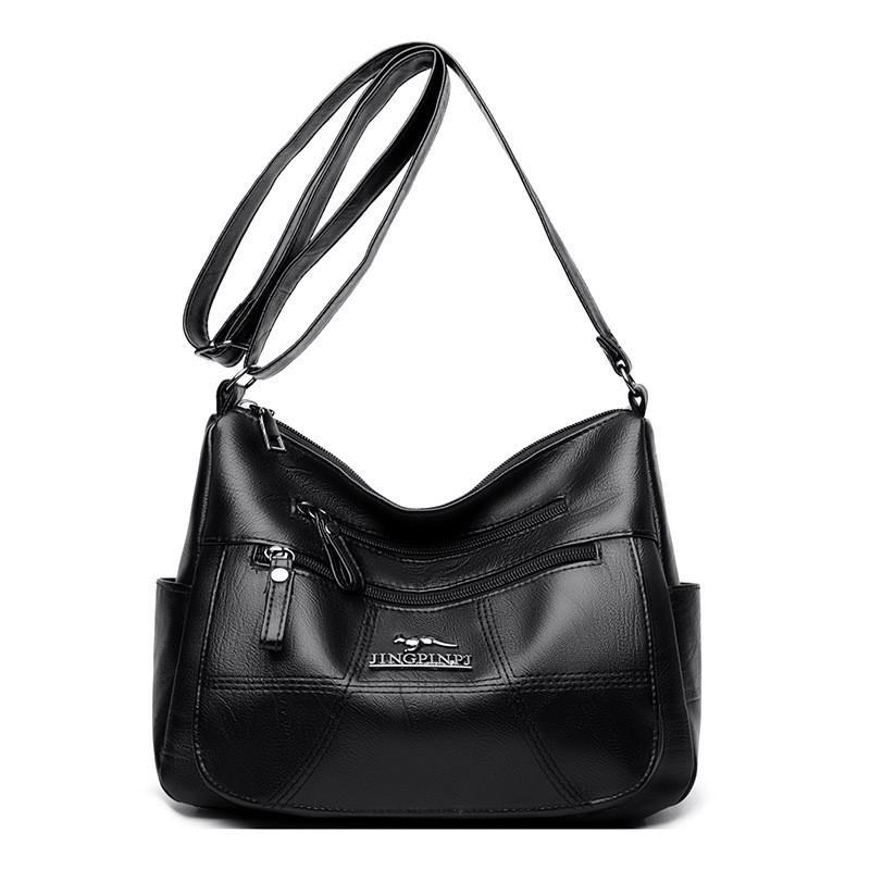 Crossbody Bag For Women With Leather Texture And Multilayer Capacity For Daily Use