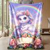 Rainbow Unicorn Fantasy Theme blanket Lightweight Warm Flannel Blanket Decorative Throw Blanket for Home Decoration