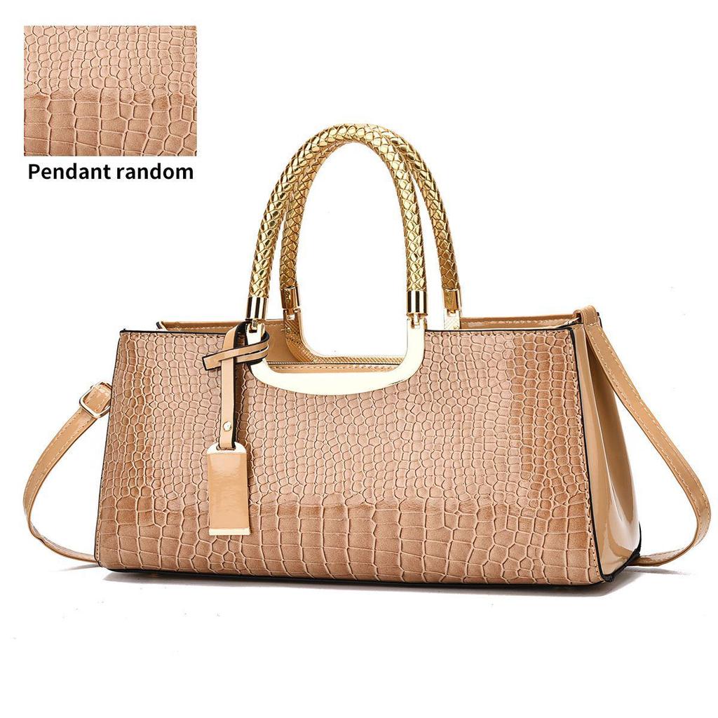 Red Patent Leather Crocodile Pattern Women's Wedding Crossbody Handbag