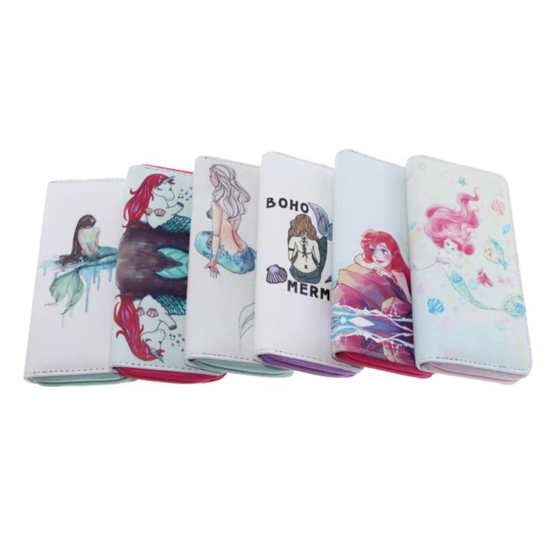 Mermaid long zipper wallet, card bag, wallet, clutch bag.