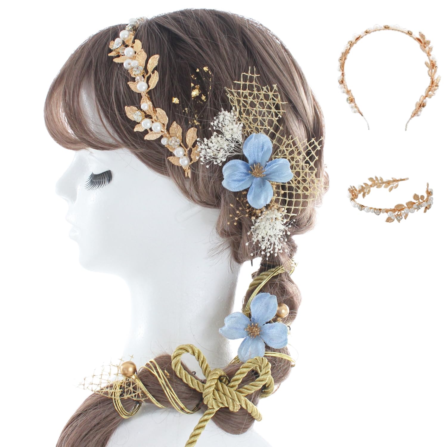 

beauty Gorgeous Hair Ornament Perfect for Ceremonies and Graduations [LALALA flowers] (Blue) 3173LL, Coming-of-Age