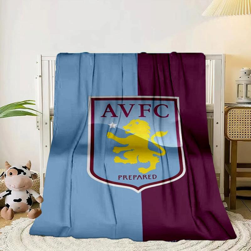 Aston Villa Crest Design Portable Blanket/Soft Blanket Bedding Blanket Suitable for Travel Camping Living Rooms Offices Sofas Fan Gifts