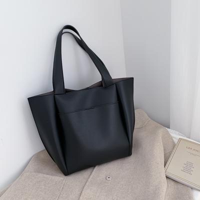 Large Capacity Soft PU Bag Women's 2025 Autumn and Winter New Korean Version Commuter Shoulder Bag Fashionable Portable Tote Bag