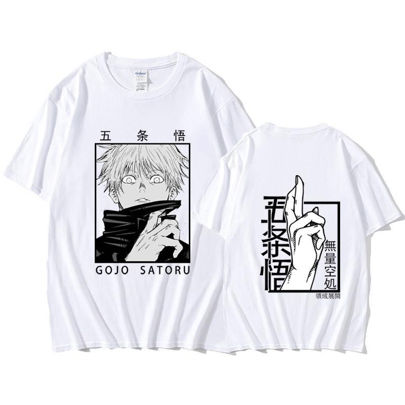 New Gojo Satoru Print T Shirt Men Women Casual Personality Loose T Shirt Streetwear Fashion Anime Harajuku Tees