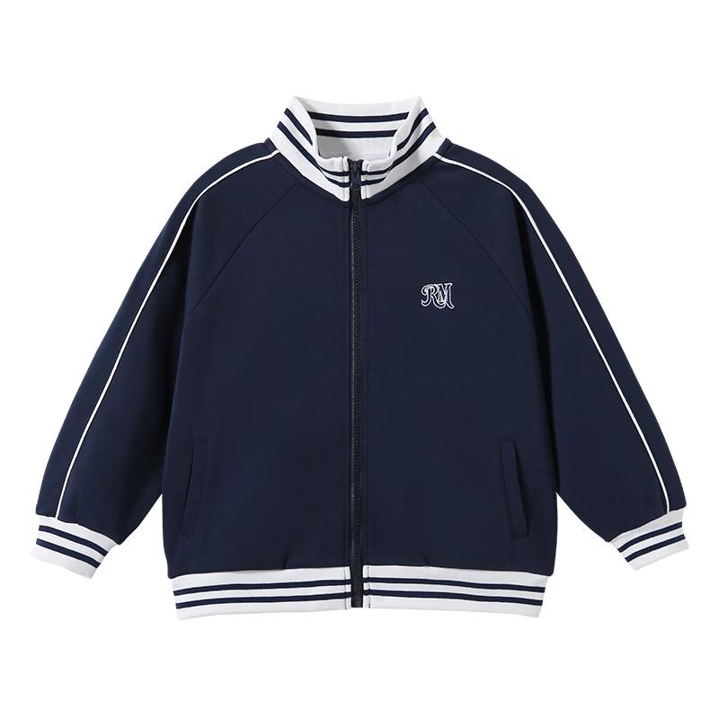 Luo Meng Boys Stand-Collar Baseball Jacket 160