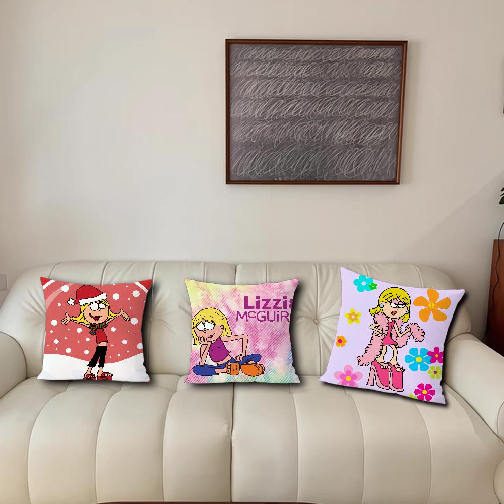 Cartoon Christmas L-Lizzie M-McGuire Girl Cushion For Bedroom Car Coffee Shop Room and Living Room Sofa Decorative PillowCover