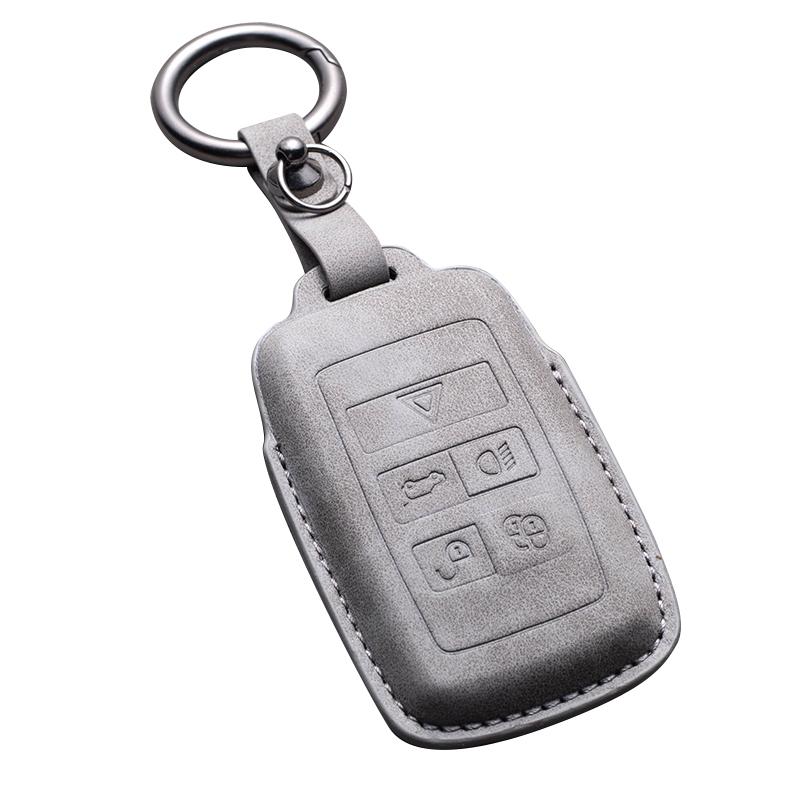 Sheepskin Grain Car Key Case Protector Full Cover For Land Rover Discovery Range Rover Evoque Velar Sport Auto Inter Accessories