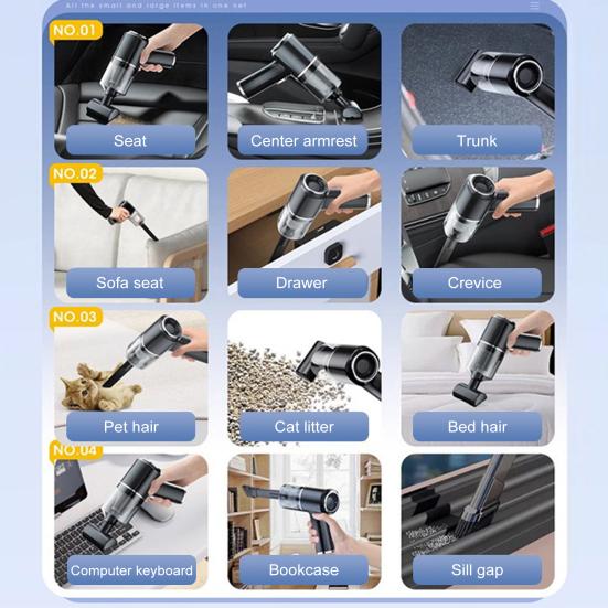 Cordless Handheld Vacuum Cleaner 19000pa Suction Power Low Noise Lightweight Portable Mini Rechargeable Vacuum Cleaner