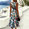 Women's Round Neck Sleeveless Casual Summer Sundress - Fashionable Comfort Dress for Beach, Vacation, Party, and Daily Activities