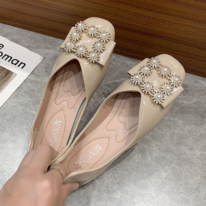 

Женские туфли на плоской подошве с квадратным носком, мокасины-слипоны со стразами, женская обувь, предлагающая шикарный акцент со скидкой, элегантное платье, не 41