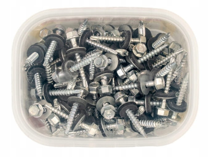 Farmer screw for facade mounting, self-drilling, 48x35 mm, 100 pieces, chrome